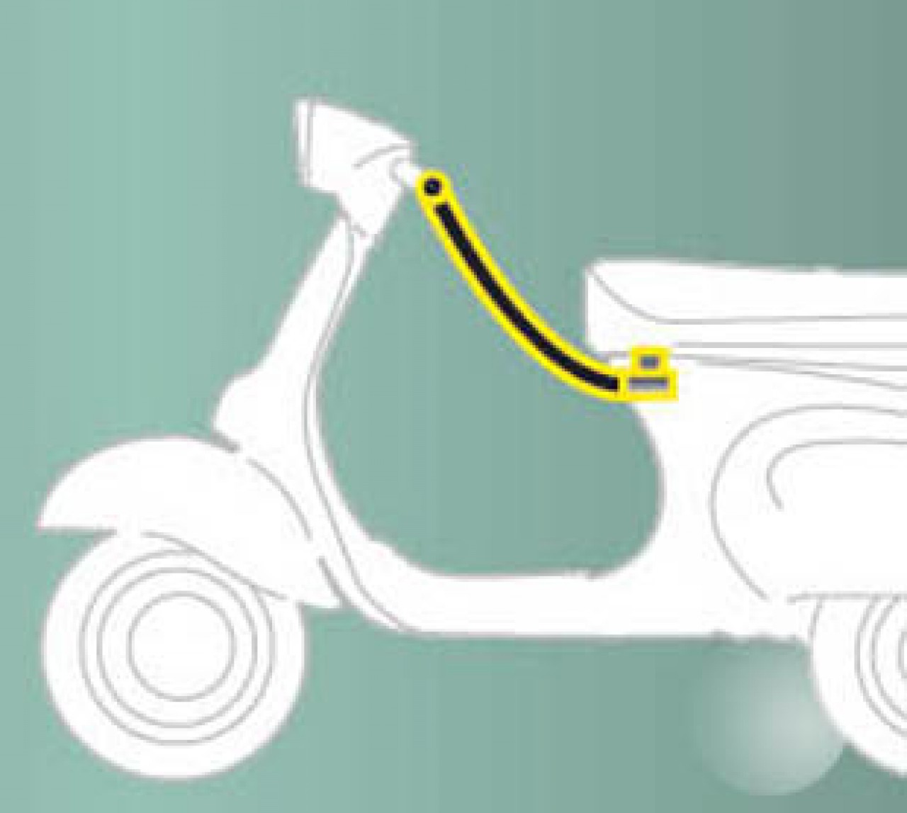 Diebstahlsicherung (Sitzbank - Lenker) standard für ZIP Original Piaggio