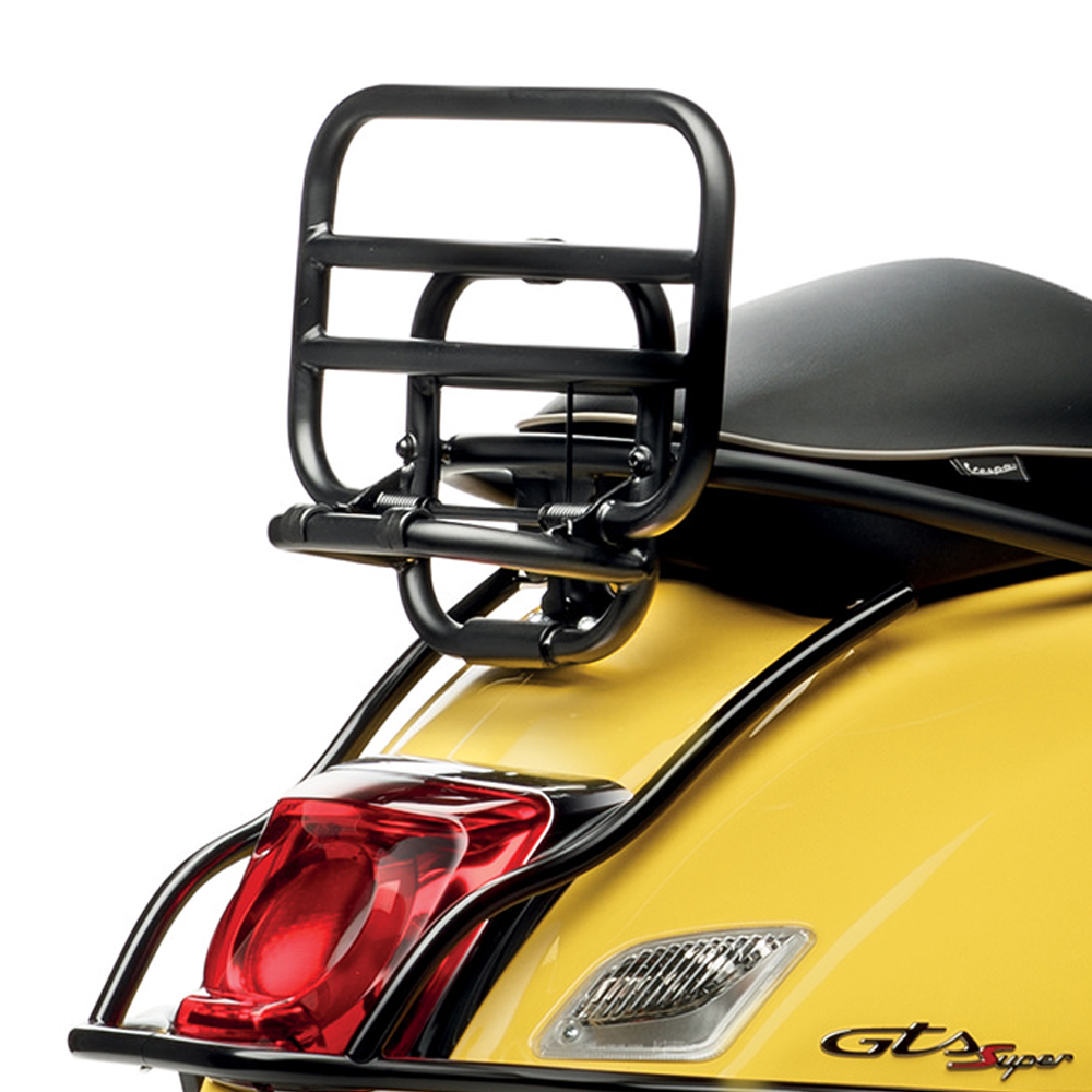 Original Gepäckträger klappbar hinten schwarz für Vespa GTS/GTV