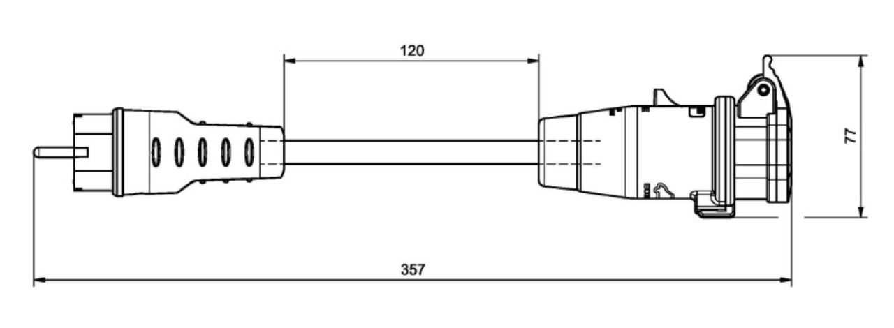 Adapter Konverter von Scame zu Shuko für Vespa Elettrica