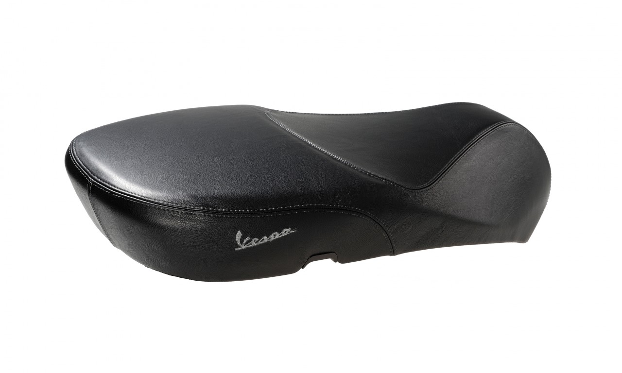 Original Vespa Echtleder Sitzbank für Vespa Primavera / Sprint schwarz